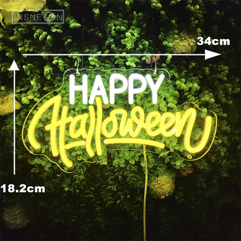 Joyeux Halloween néon LED signe Halloween mur LED décor néon signe personnalisé fête mur Art décoration cadeaux personnalisés veilleuse
