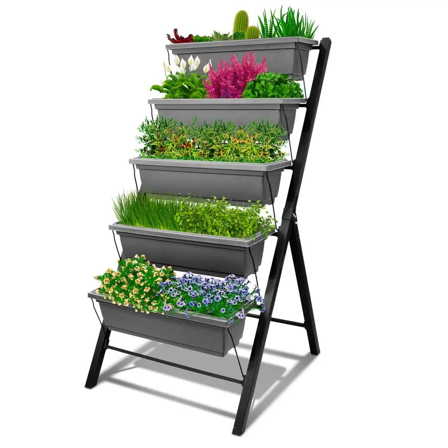 

Living 4Ft Vertical Raised Garden Bed 5 Tier Food Safe Planter Box for Outdoor and Indoor Gardening Perfect to Grow Your Herb Ve