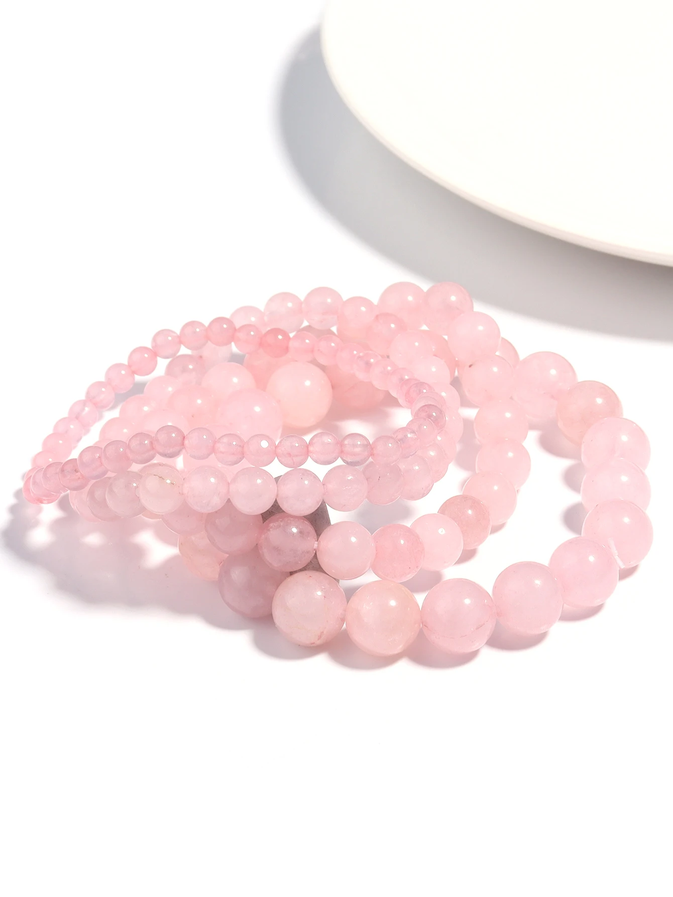 OAIITE Rose Quartz Bracelet Women Natural Crystal Bracelet Yoga Meditation Prayer Charm Reiki Energy Stone Pulse Jewelry Gift