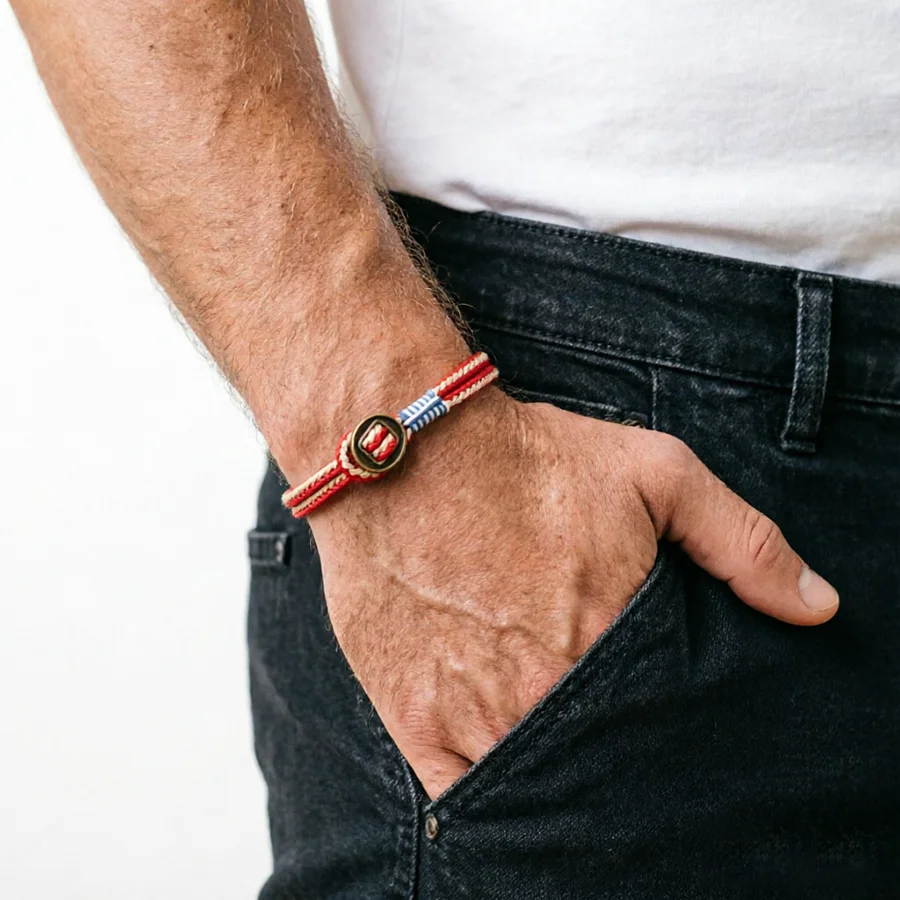 Premium Selected 2mm Cord Men Charm Bracelet Lightweight Comfortable Multiple Colors Available Handmade Braided String Braslet