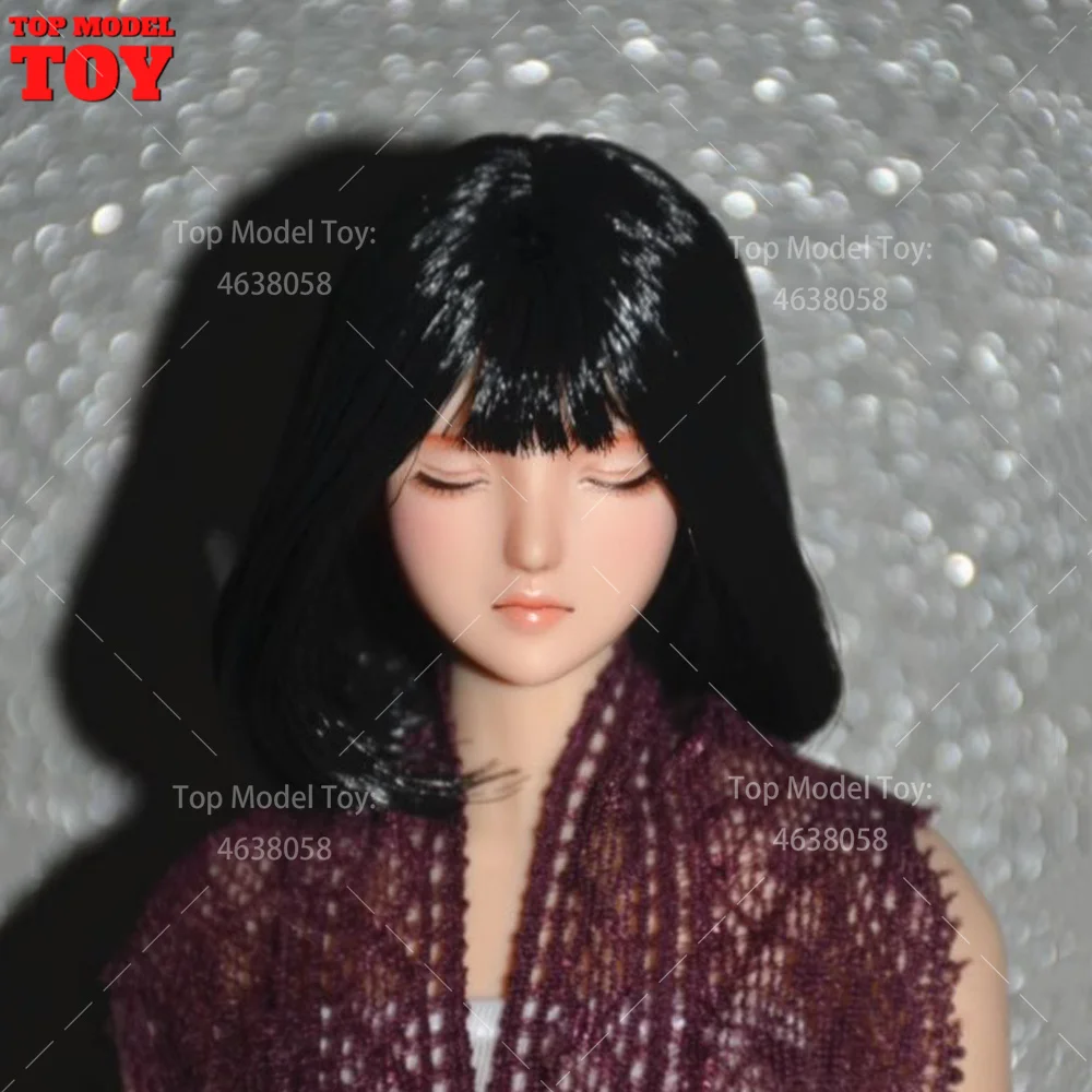 1/6 Scale Customized Obitsu Sleeping Eye Short Hair Girl Head Carving Model For 12