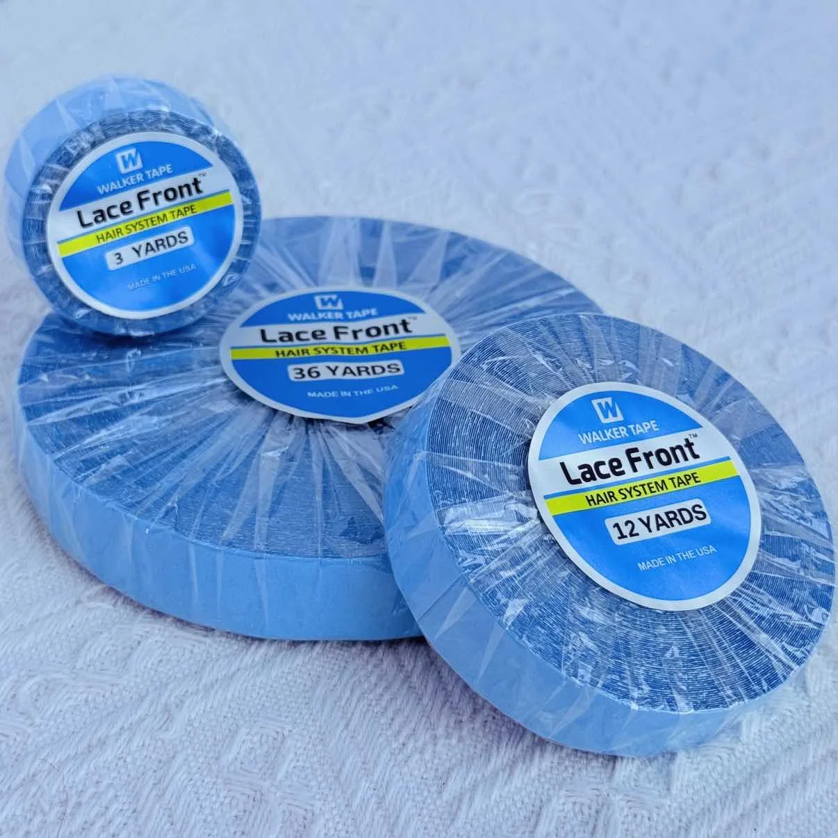 

Wholesale Lace Front Support Tape Blue Double Sided Adhesive For Hair Extension/Toupee/Lace Wig Tape 3yards 12yards 36yards