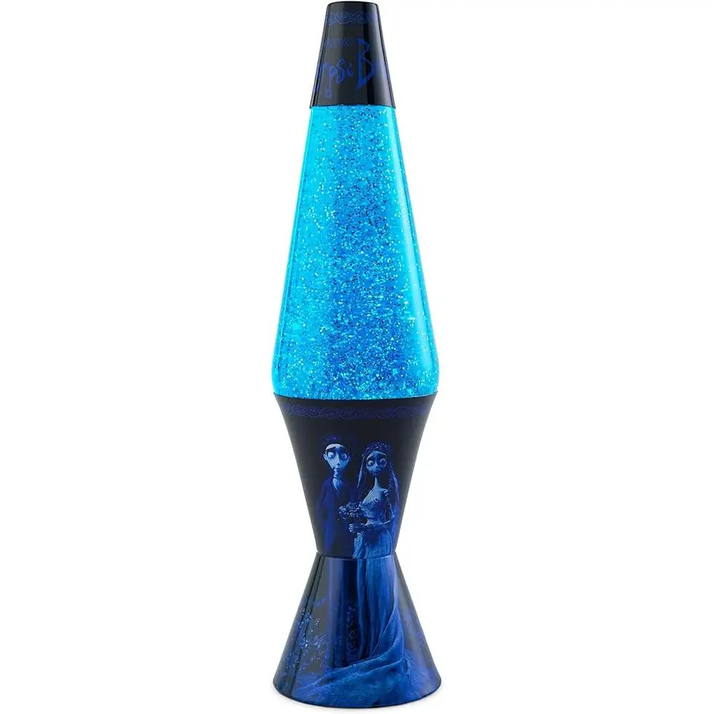 Lava Lamp Corpse Bride Motion Lamp Room Decor Novelty Lighting Blue Glitter Wax Image Assembly Included Home Office Table Desk