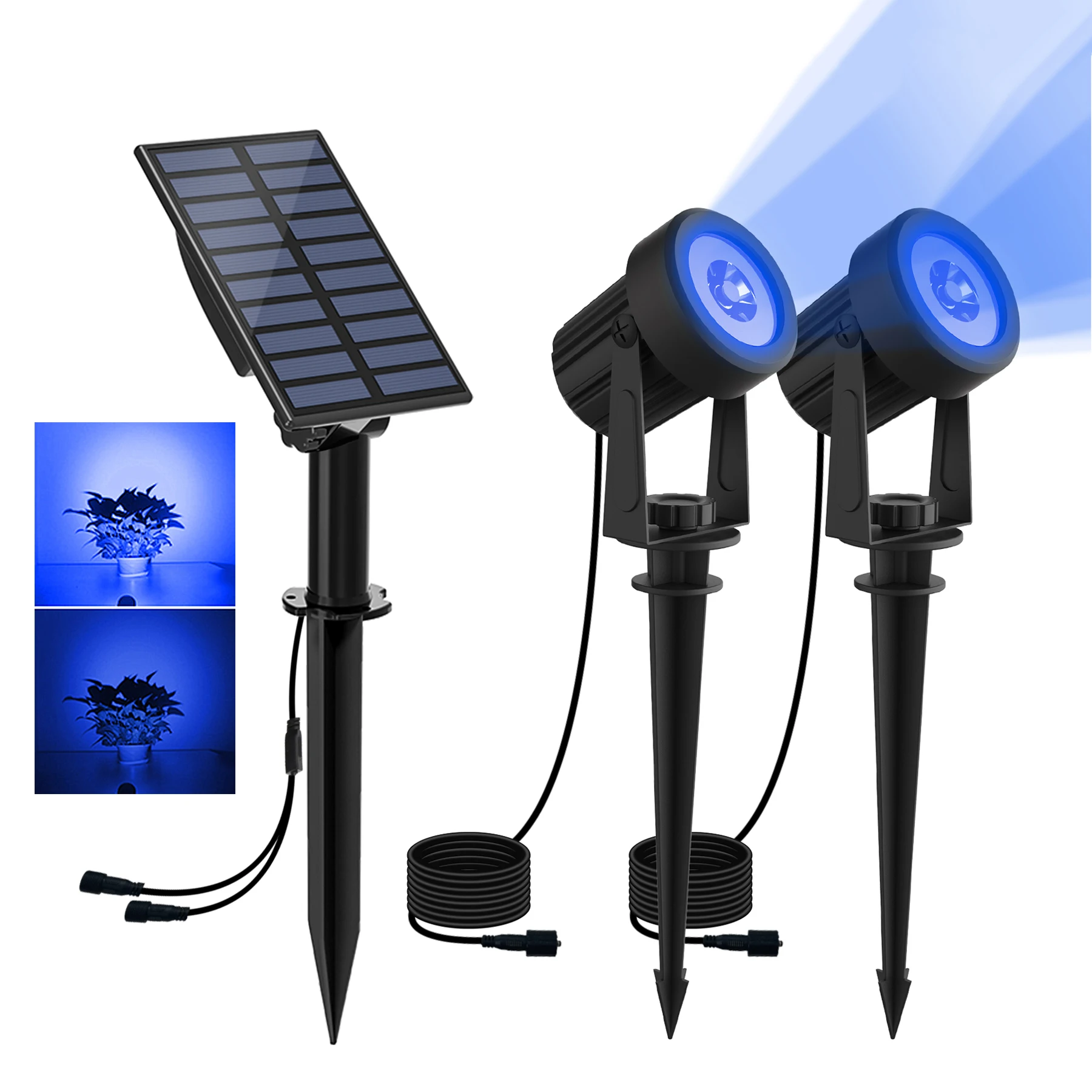 Super Bright Blue Solar LED Light Outdoor Solar Spotlight Solar Garden Light Outdoor IP65 Waterproof Solar Lawn Light