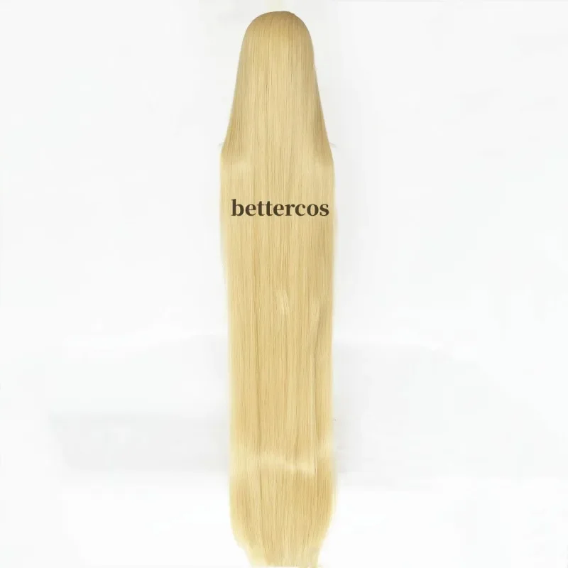 High Quality Tangled Princess 150cm Straight Blonde Super Long Cosplay Wig Synthetic Hair Anime Wig   Wig Cap