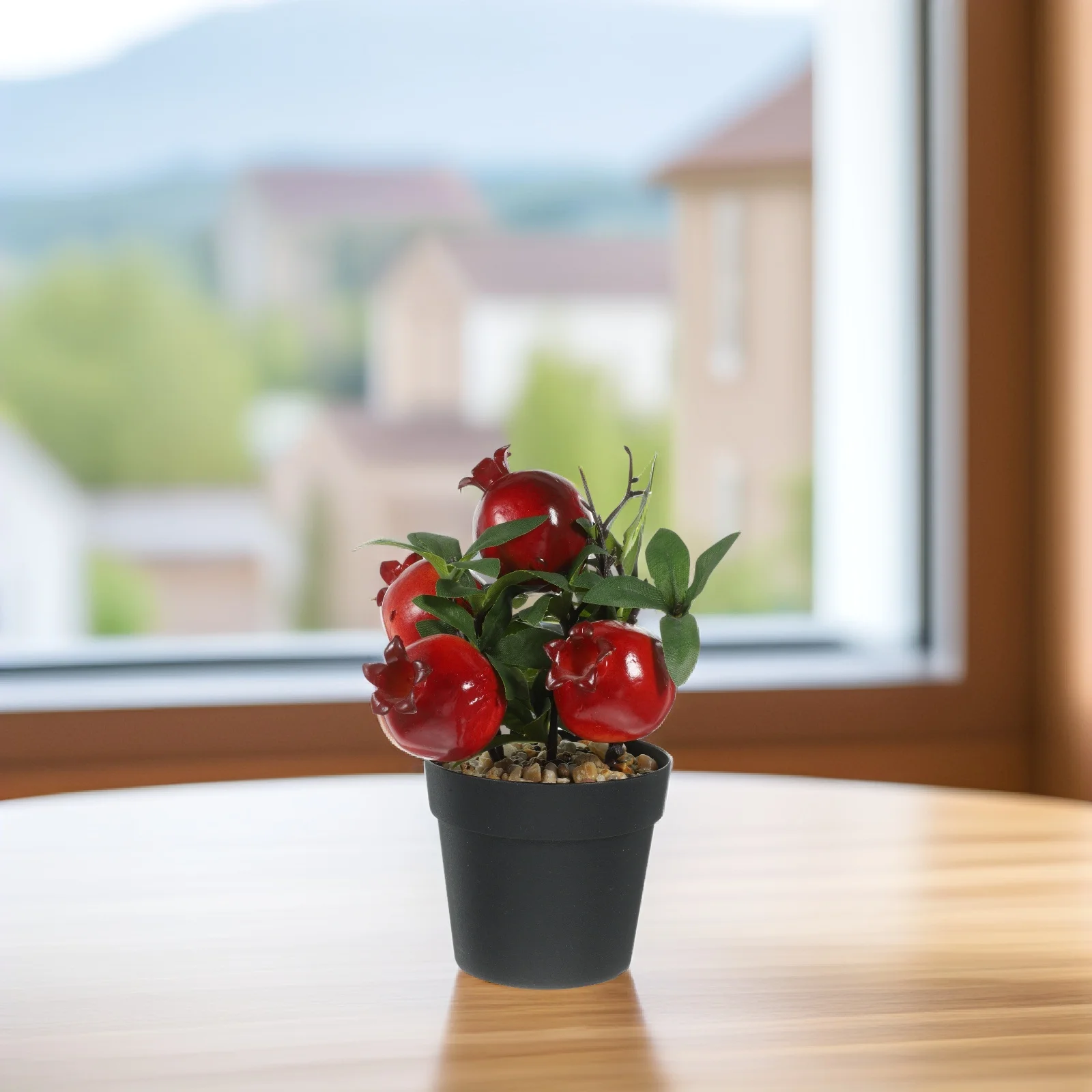 

1pc Pomegranate Artificial Bonsai Fake Plant Decor for Home Office Kitchen Room Simulation Faux Greenery Ornament