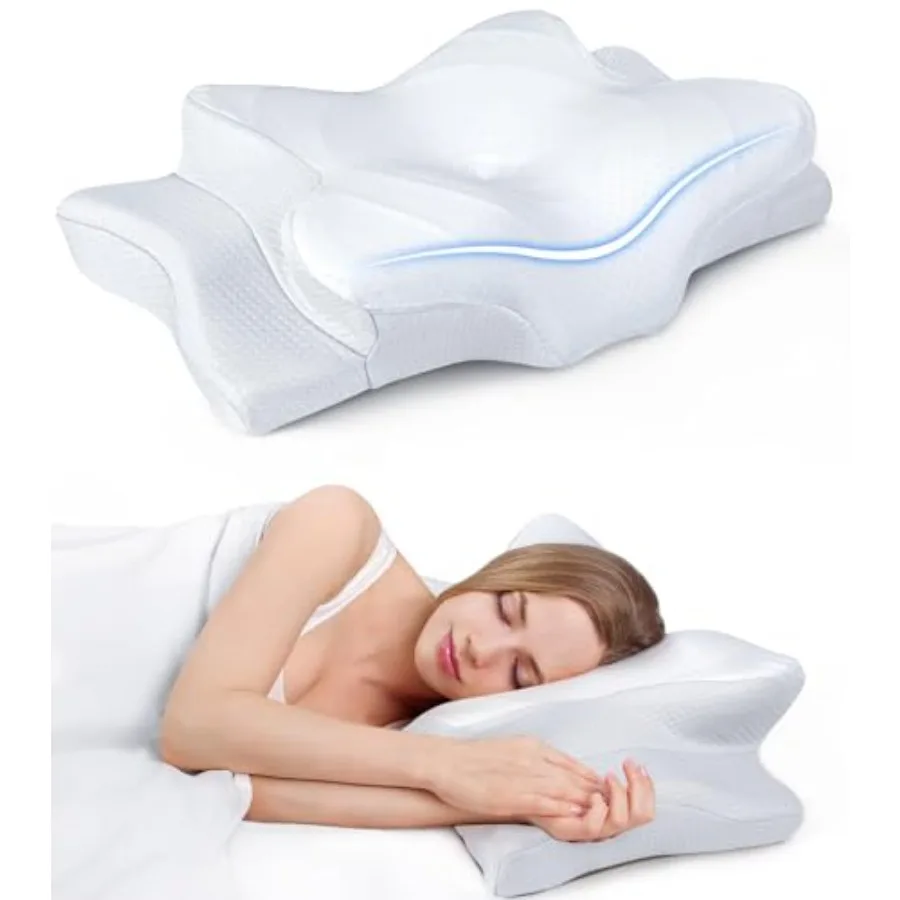 

Ultra Pain Relief Cooling Pillow for Neck Support Adjustable Cervical Pillow Cozy Sleeping Odorless Ergonomic Contour Memory Fo