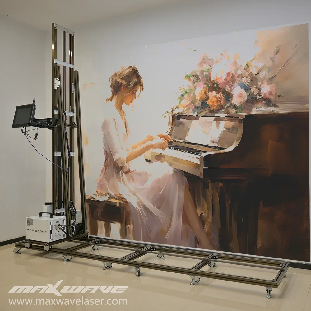 Maxwave Wall Printer Machine Automatic Vertical UV Inkjet Glass/Wood/Ceramic Printer for Wall Decoration Mural