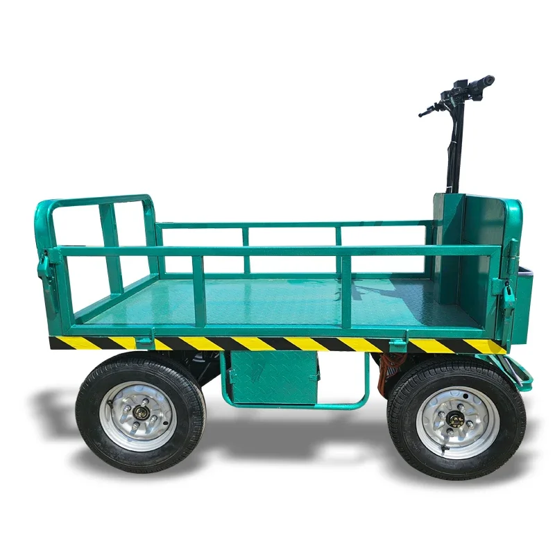 Electric Four-wheel Multi-functional Trolley Cart With Double Disc Brake System For Cargo Handling Or Transportation