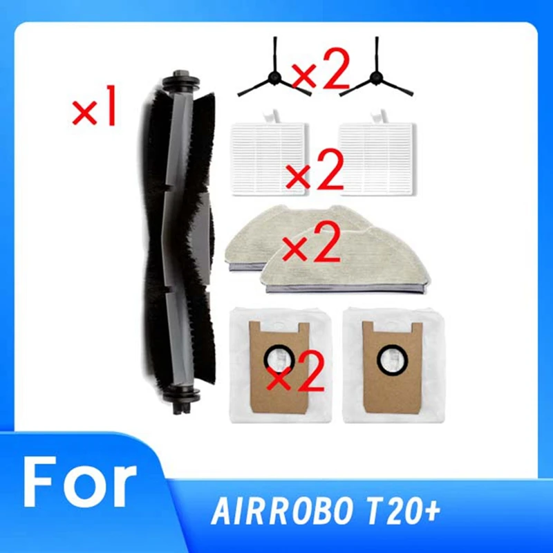 

Main Side Brush Mop Filter Dust Bags For AIRROBO T20+ Vacuum Cleaner Accessories Ultra Durable Cleaner Parts Accessories