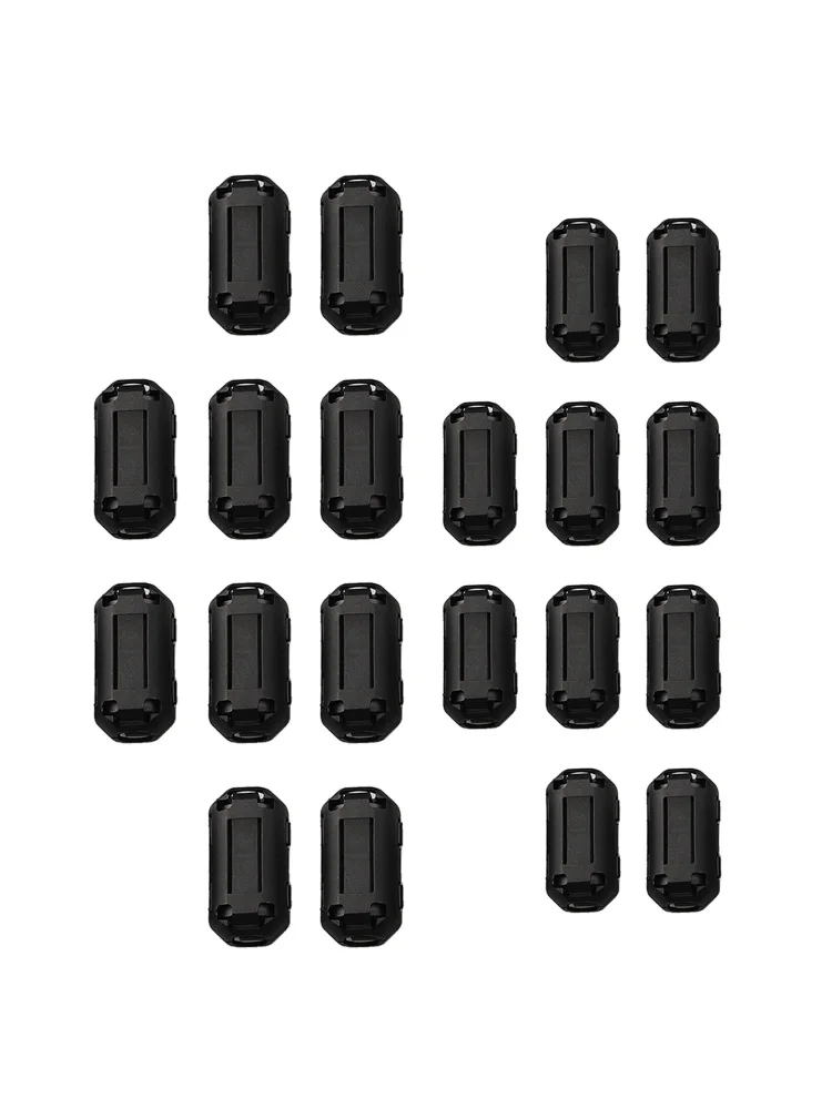 20pcs Ring Core Ferrite Bead Clamp Clip-On Ferrite, Ferrite Core Bead Ring Core RFI Noise Suppressor 7mm+13mm