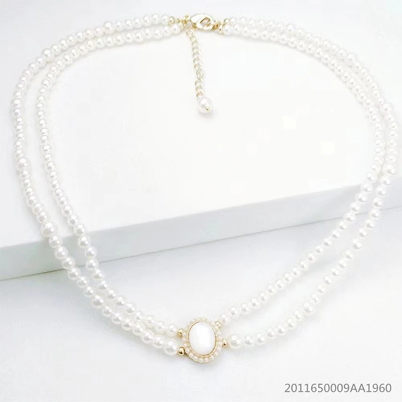 2024 New Luxury Fashion Necklace Senior Banquet Design Classic Pendant Copper Alloy White Shell Pearl Necklace Jewelry