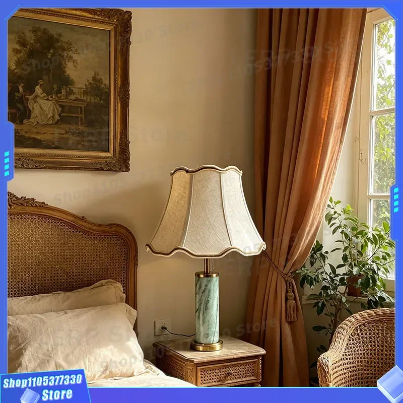Retro European Court Style Bedside Lamp Light Luxury Bedroom Night Light Creative Study Desk Lamp Atmosphere Decor Hot Sale