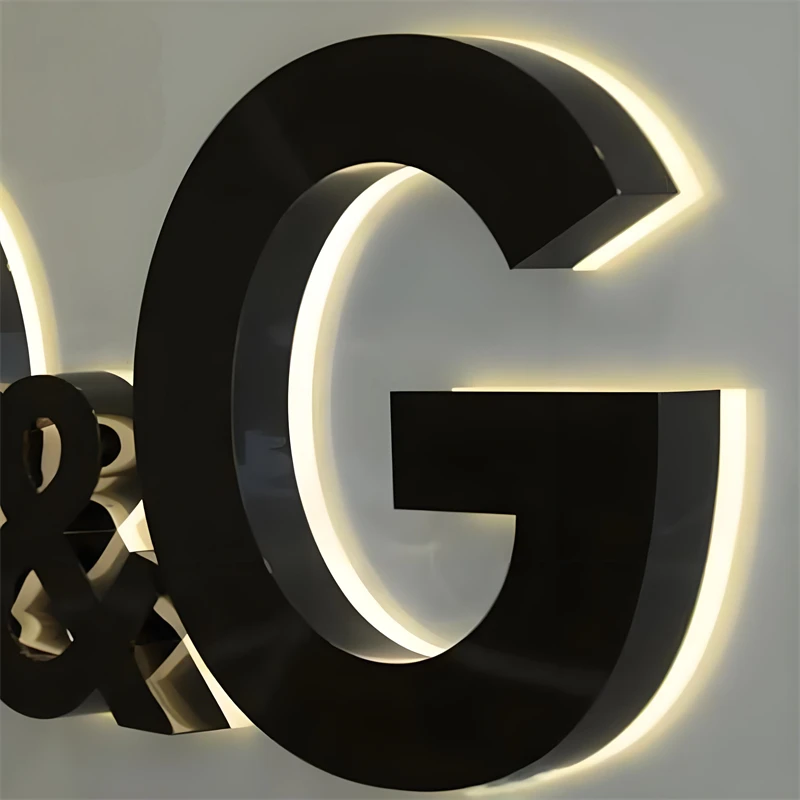 Custom made outdoor backlit Stainless steel led letters beauty salon shop signs external 3D reverse channel letters