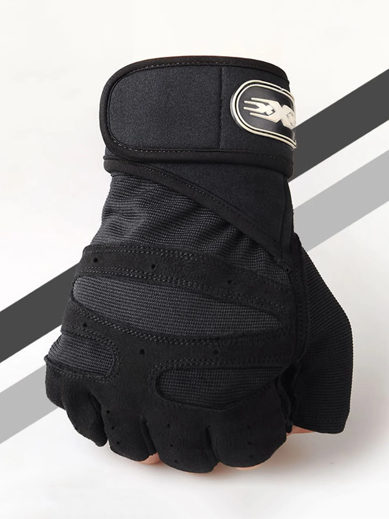 اللياقة البدنية، مضاد للانزلاق، مقاوم للاهتراء، ركوب الدراجات في الهواء الطلق، تسلق الجبال، تسلق الصخور، قفازات نصف إصبع قابلة للتنفس، قطعة واحدة #6