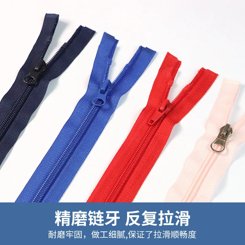 10pcs 5# 10/20/30/40/55/60/70/80/90/100cm Resin Zipper Open-End Auto Lock ECO Plastic Zippers for Sewing Clothing