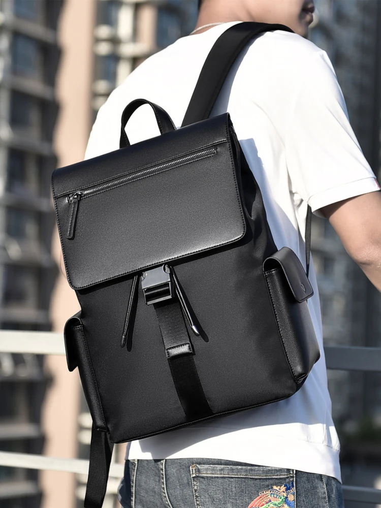 กระเป๋าผ้ากันน้ำทรงสี่เหลี่ยมสำหรับผู้ชาย สะพายไหล่แบบพับได้ น้ำหนักเบา เหมาะสำหรับเดินทางและใช้งานทั่วไป