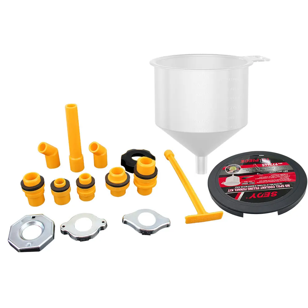 15Pcs/Set Fit Universal Vehicles Plastic Filling Funnel Spout Spill Proof Coolant Filling Kit Car Accessories Pour Oil Tool