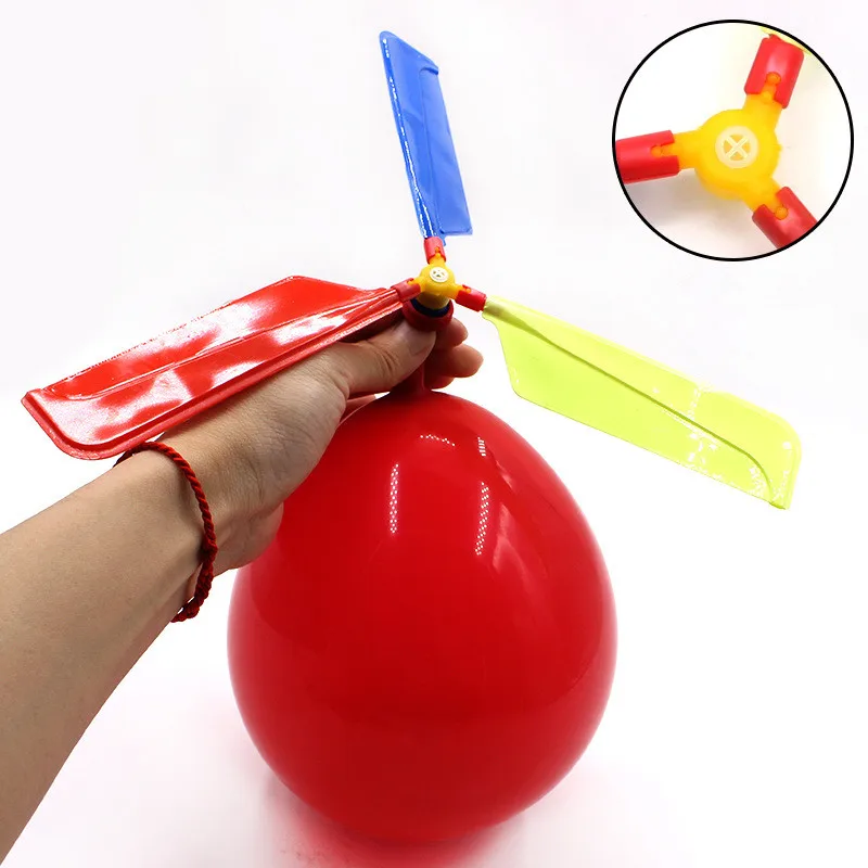 1/6/12pcs Balloon Helicopter Flying Toy Funny Balloon Helicopter Flying Outdoor Playing DIY Educational Kids Inflatable Toys