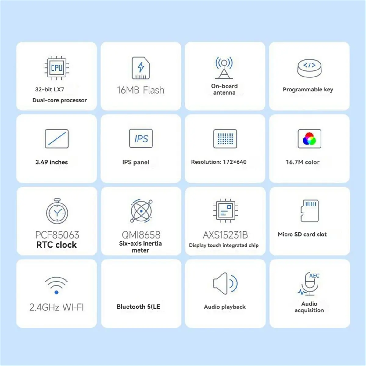 L77A For XiaoZhi AI Chat Robot Box 3.49Inch LCD Touchscreen - N16R8 Development Board Wi-Fi BLE 5