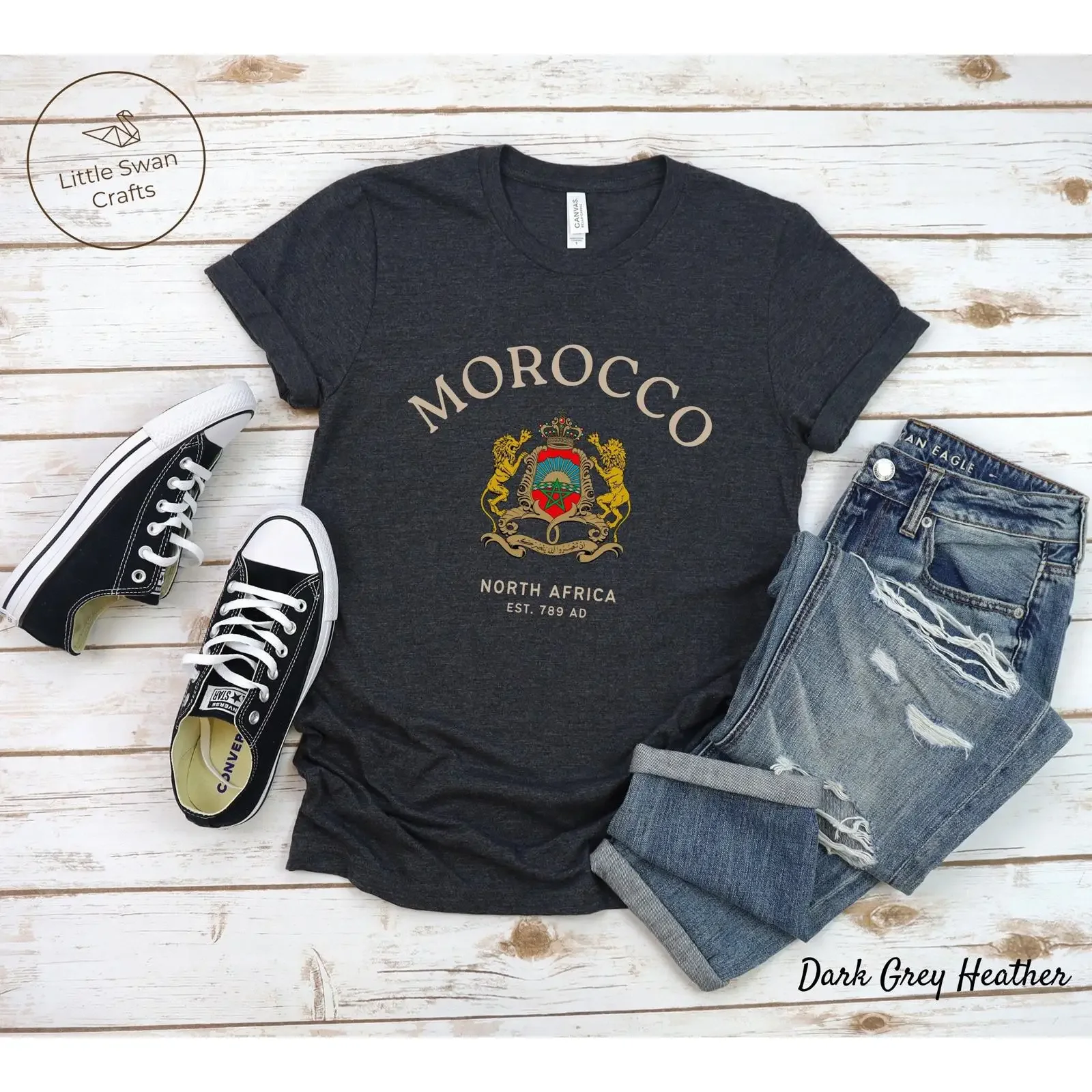 Morocco T Shirt Moroccan  vintage Washed Top For Everyday Wear streetwear Slightly designer clothes Unisex Comfortable homme