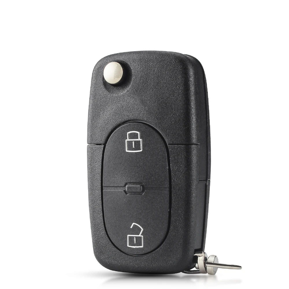 KEYYOU For Audi A2 A3 A4 A6 Old Models CR1620/CR1616 2 Button Flip Folding Remote Key Case Shell