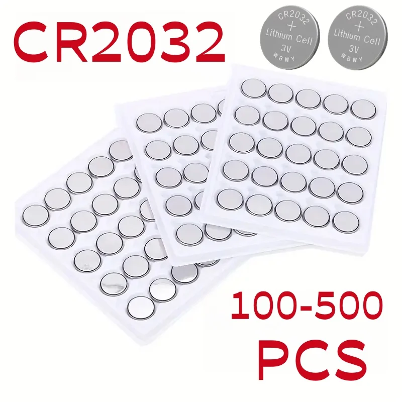 100-500PCS CR2032 CR 2032 Button Battery 3V Lithium Battery For Watch Toy Calculator Car Remote Control Button Coin Cell