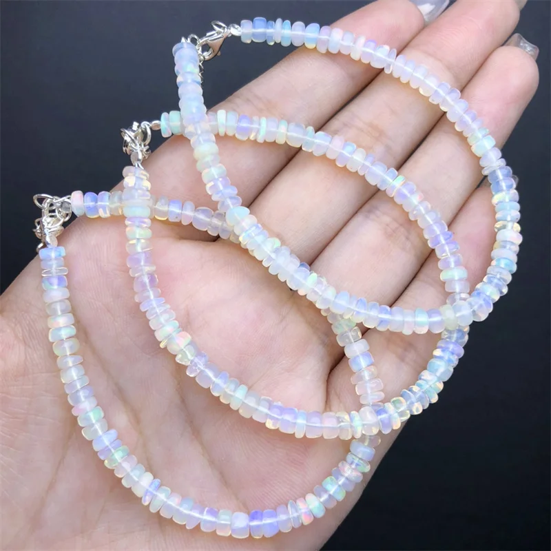 4MM Natural Colored Opal Bracelet Gemstone Round Bead Crystal Healing Gemstone Bracelet Jewelry Gift 1PCS