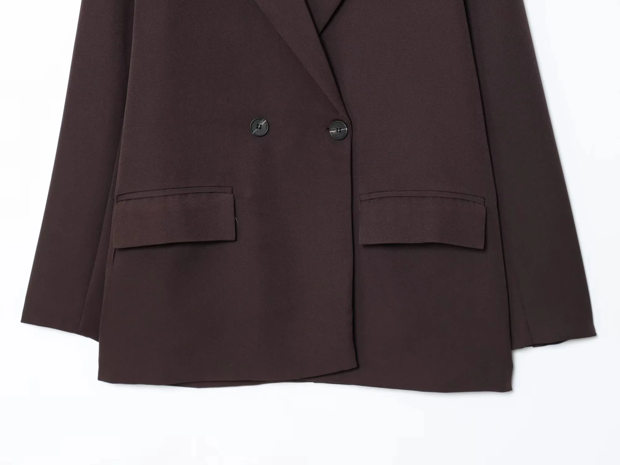 Kondala feminino minimalista marrom profundo solto blazer lapela com decote em v manga longa blazer 2025 outono nova moda commute mujer blazer