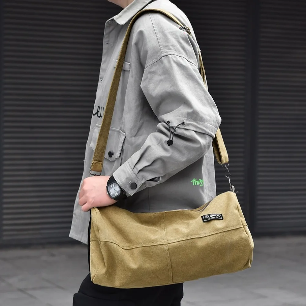 Fashion Large Capacity Men Travel Bags Simple Casual Duffle Bag Tote Japanese Style Single Shoulder Bag Daily