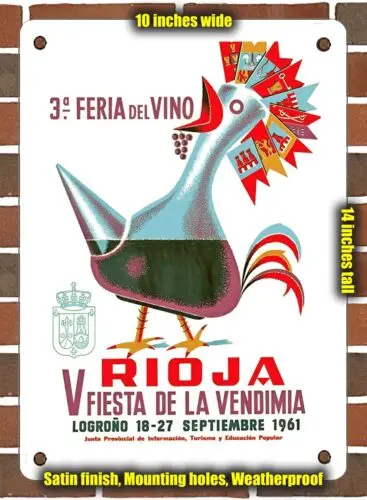 METAL SIGN - 1961 3rd Rioja Wine Fair in Rioja - 10x14 Inches