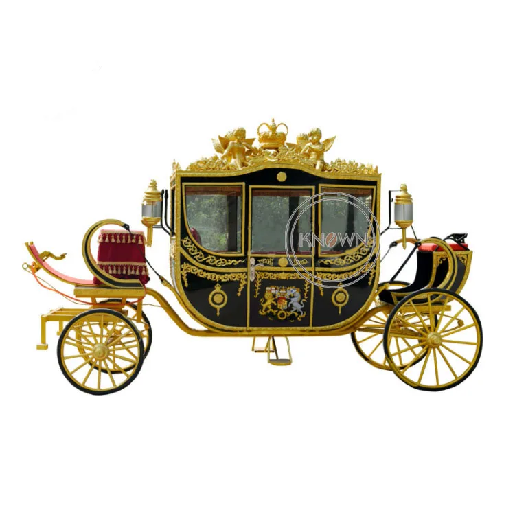 

Royal Electric Horse Carriage Attraction Tour Horse Drawn Wagon Cart Luxury Wedding Carriage For Sale