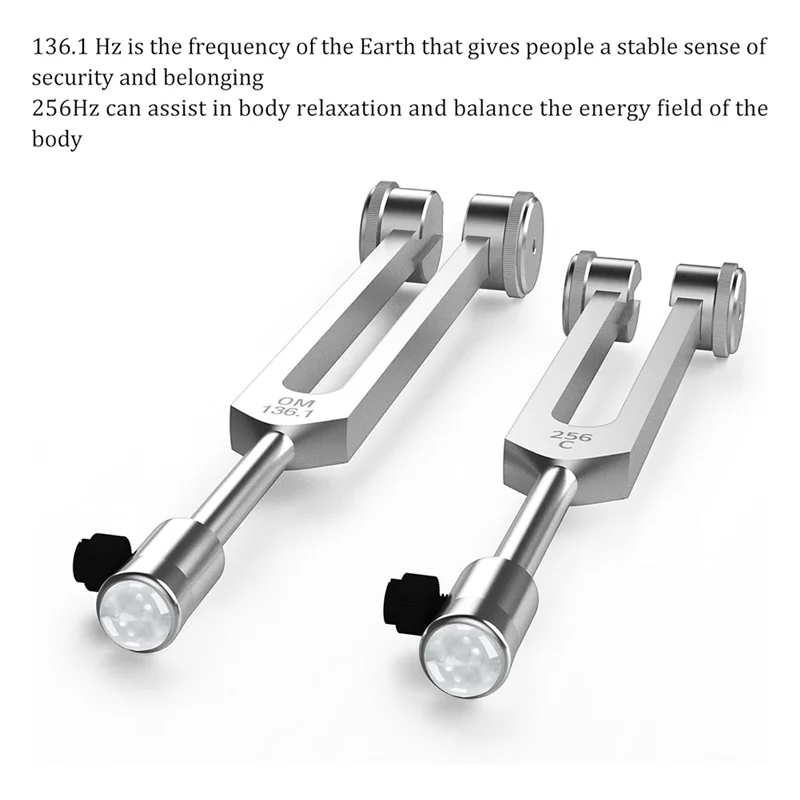 -A25M Tuning Fork Set OM136.1Hz 256Hz Chakra Tuning Energy Forks With Natural Gemstone Feet Suitable For Sound Therapy,Yoga