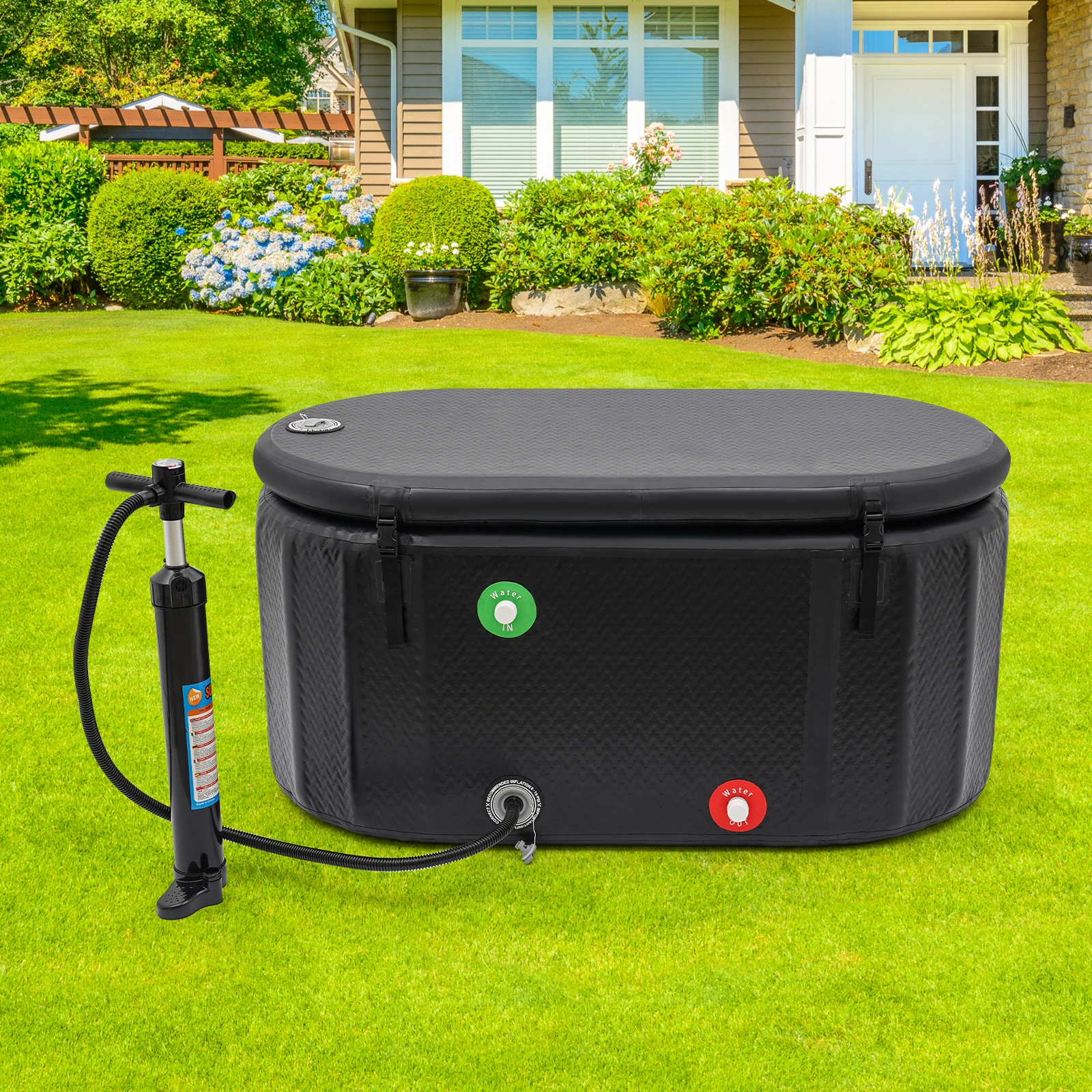 

Inflatable Ice Bathtub with Inflation Pump, 97.74Gal Water Athlete Physical Recovery Facility Cooling Station for Indoor Outdoor