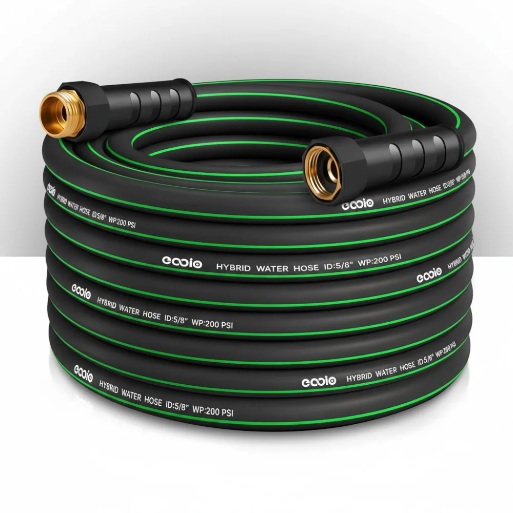 

75ft Heavy Duty Garden Hose, Non-Expandable Kink Resistant Lightweight Water Hose with Leakproof Fittings for Outdoor Use