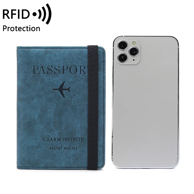 RFID anti-theft brush passport bag ticket document storage bag simple fashion card bag multi-functional travel passport holder