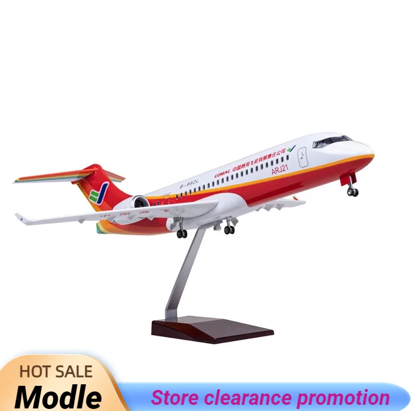 

47cm Commercial Aircraft Arj21 Plane Model Civil Aviation Airplane Airliner Fan Gift Ornament With Wheels And Lights Home Decor