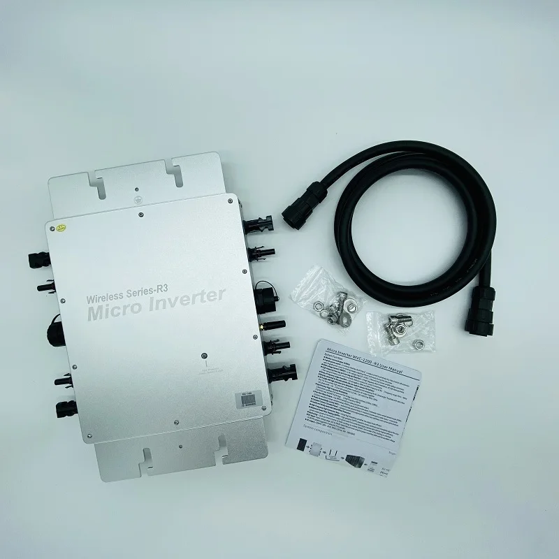 Waterproof IP65 Solar Grid Tie Micro Inverter 1200Watts With WiFi Mobile App Monitoring Version For Home Energy System