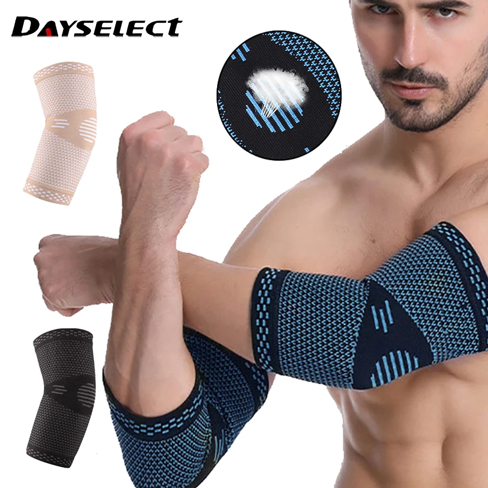 

1Pcs Summer The Nylon Knitted Elbow Guard Anti-slip Breathable Tightens Fitness Body Shaping Prevents Tendon Sheath Damage Men