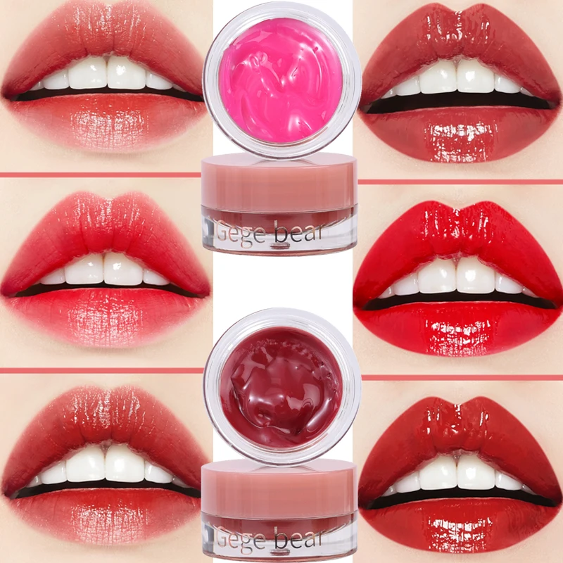 Jar Jam Lip Gloss Hidratante Labial, 8 Cores, Longa Duração, Espelho de Água Batom Vermelho, Copo Antiaderente, Jelly Textura Maquiagem Labial