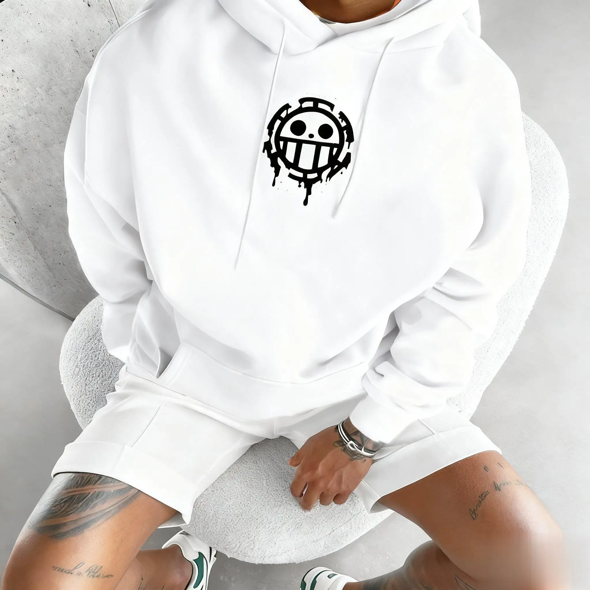 Heren hoodie uit één stuk anime print streetwear casual sweatshirt oversized casual streetwear Y2k herfstmode unisex