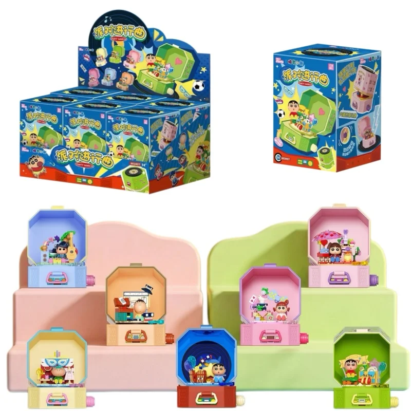AREAX Original Bausteine Crayon Shin-chan Aufnahmegerät-Serie Blindbox Jugend-Puzzle Montage-Spielzeug Sammlerstücke Geschenke