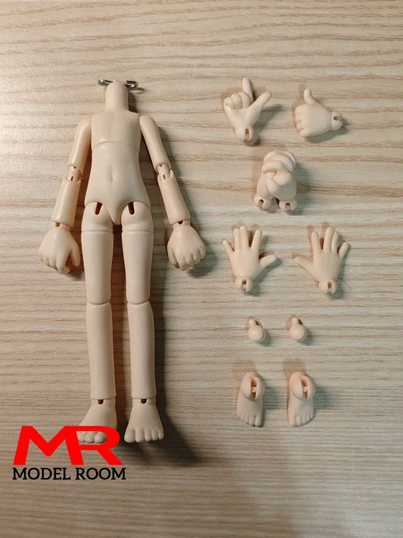 13cm Yam Body Shape BJD Doll Body 1/12 OB11 Replacement Body with Big Hands Feet Fit GSC Head Sculpts