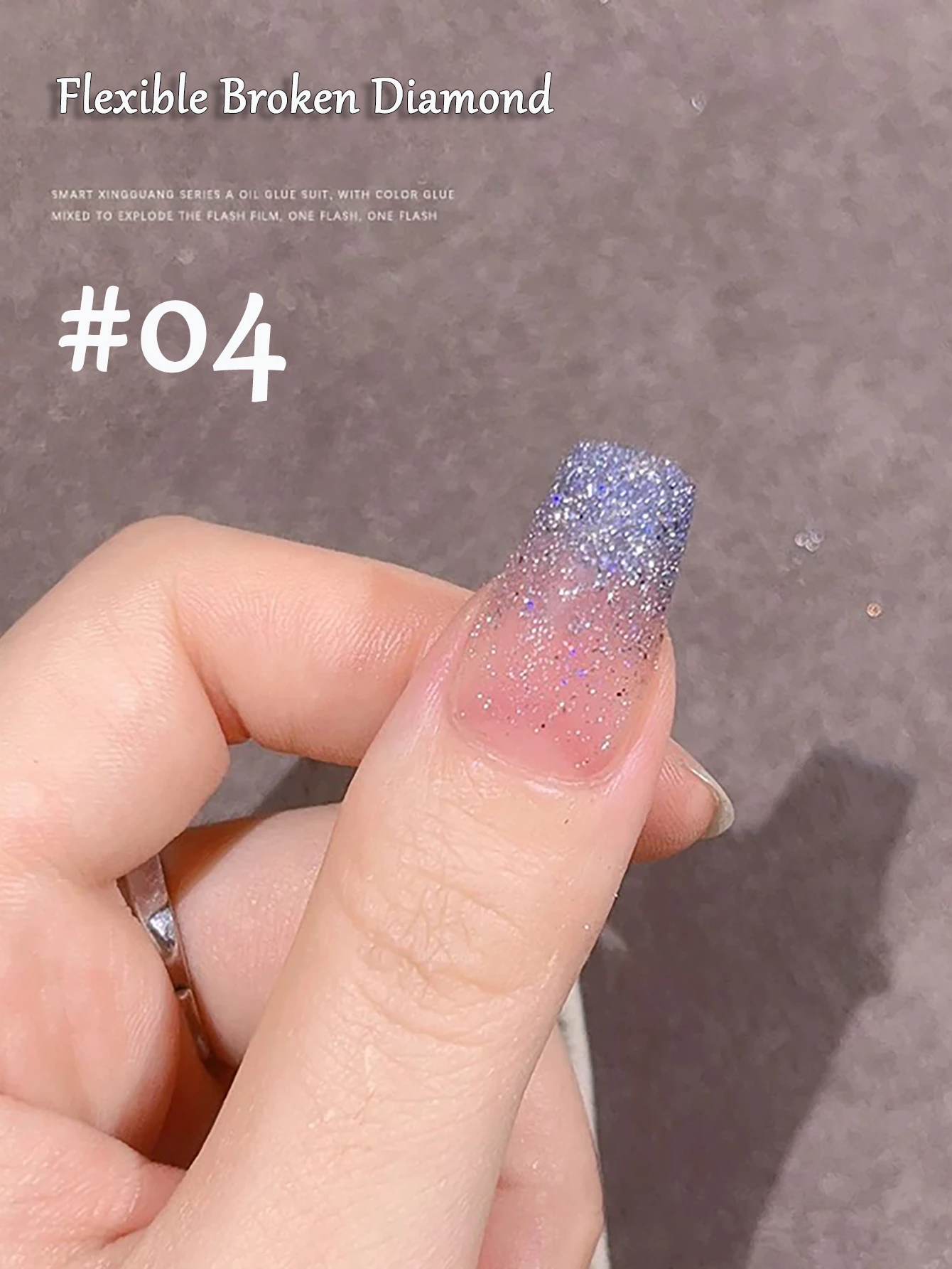 TC 10 مللي 12-لون المكسور الماس هالوين عيد الميلاد الأظافر هلام طلاء الأظافر لاصق انفجار فلاش ميلارد كسر الماس لاصق #4