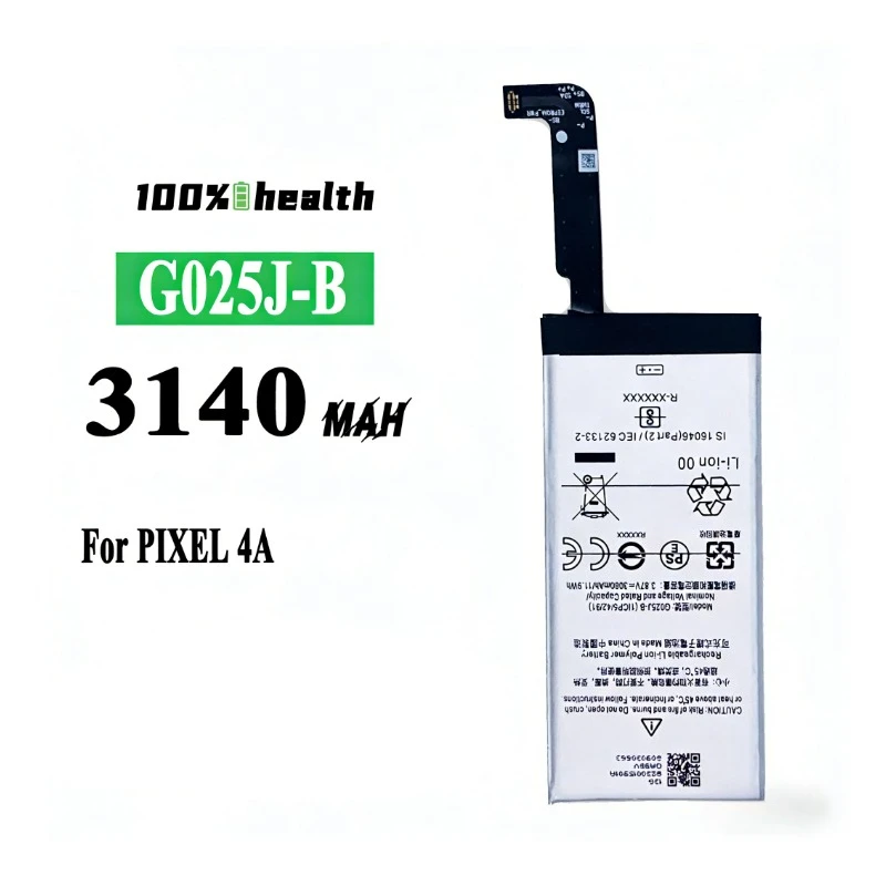 G025J-B 3.87V 3140mAh Replacement Battery for Google Pixel 4A Mobile Phone Battery +Tools