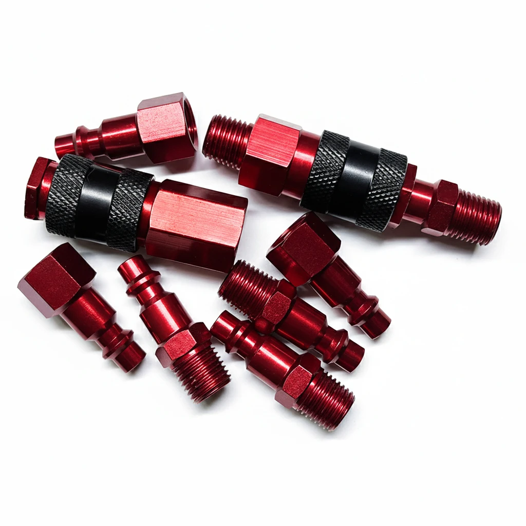 A27F-Luftschlauch 1/4" NPT Schnellkupplungs-Set Hochdruck-Aluminium-Pneumatik-Schnellverbinder Werkzeuge für Luftkompressor – Detail 3