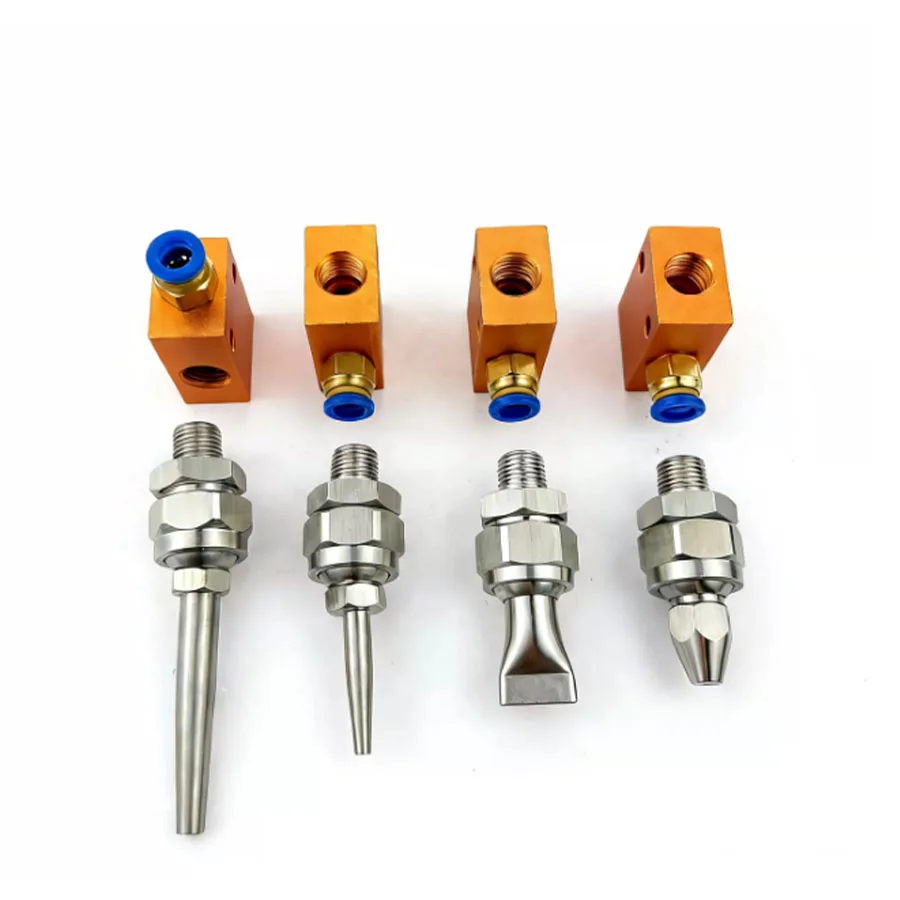 Stainless Steel Air Knife Nozzle Flat Mouth Air Blowing Nozzle Universal Adjustable Air Tip for Machine Cleaning Cooling