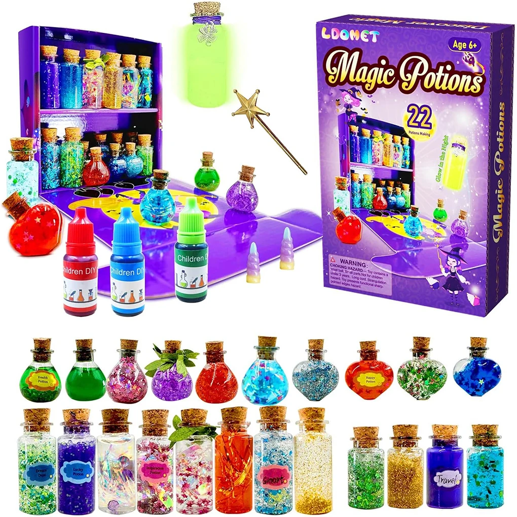 Kits de pociones mágicas de congelación para niños, bricolaje, 22 botellas de pociones degradadas, Kit de arte creativo, juguetes de regalo de cumpleaños y Navidad para niña