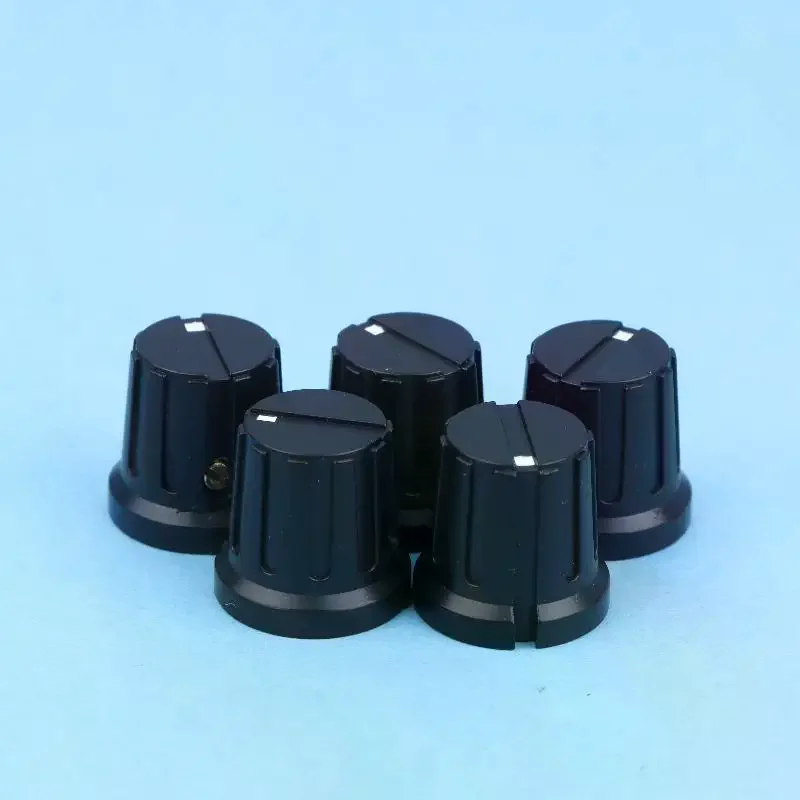 5pcs PN8E 20516mm Striped Plastic Knob Cap with Copper Electronic Instrument Switch Caps Inner Hole 635mm
