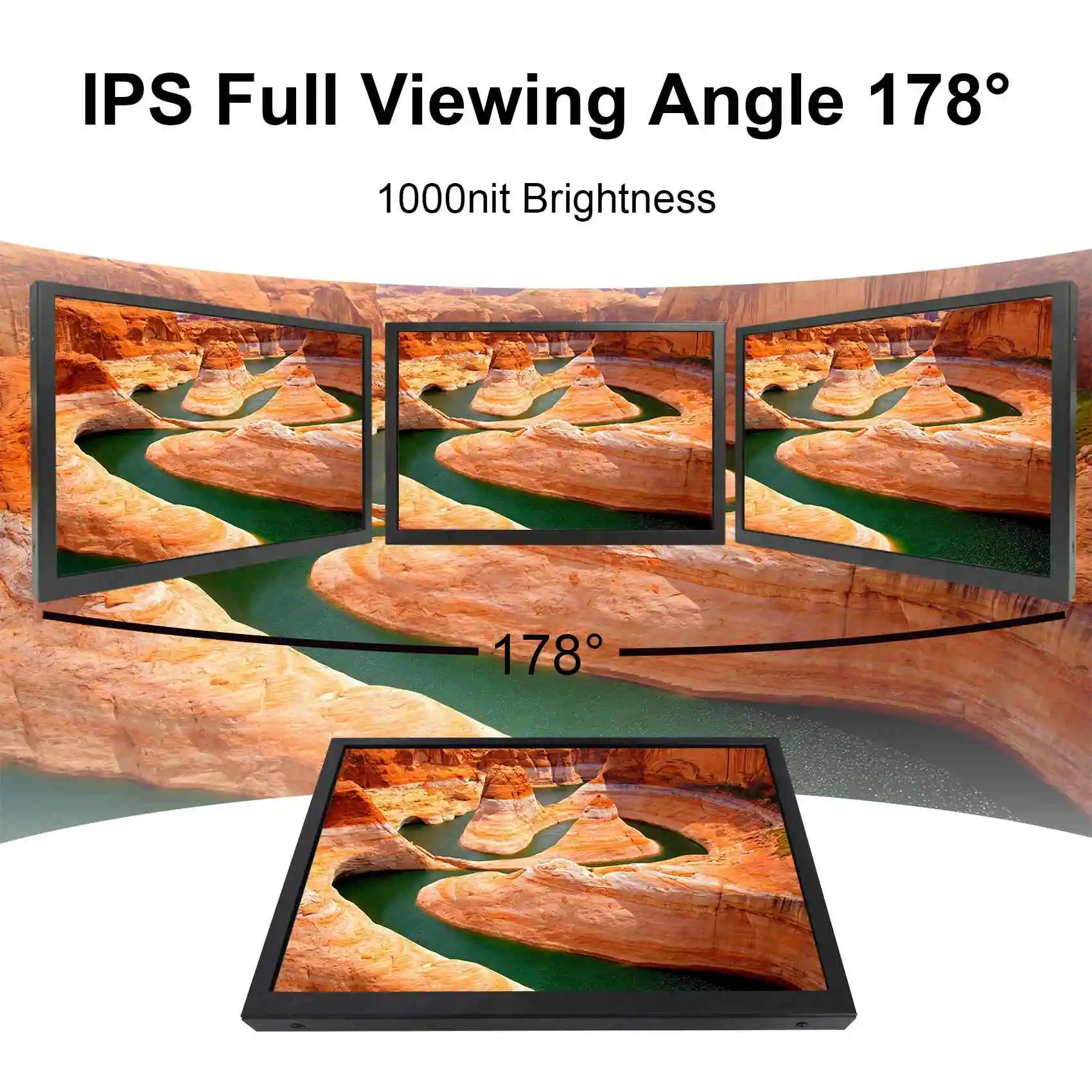 10.1inch 1000nits Brightness 1280x800 IPS LCD Monitor with H/D VGA Input Metal Case